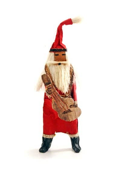 Santa Claus Guitar Holiday Ornament
