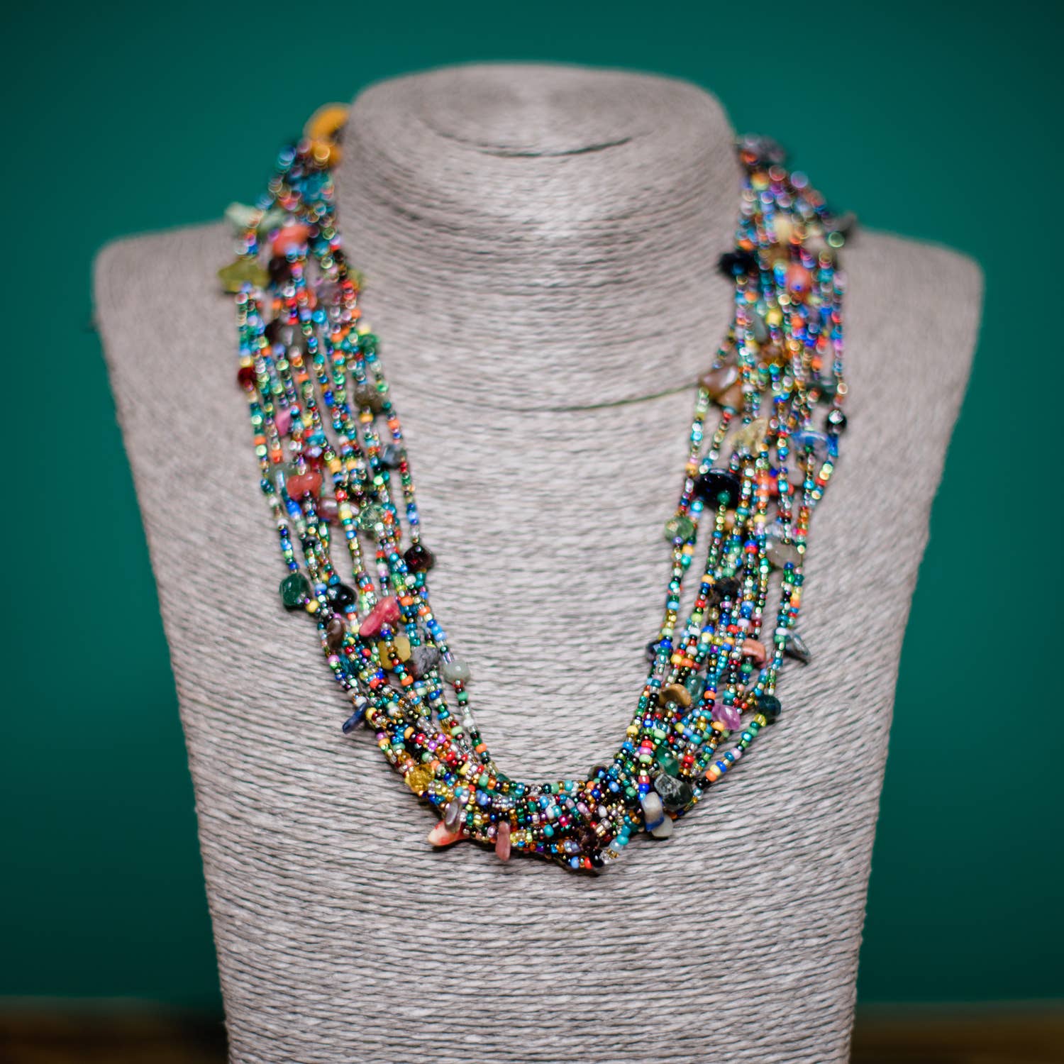 12 Strand Multi Rock Necklace