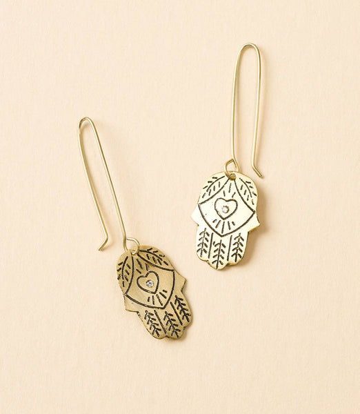 Ruchi Hamsa Gold Dangling Earrings