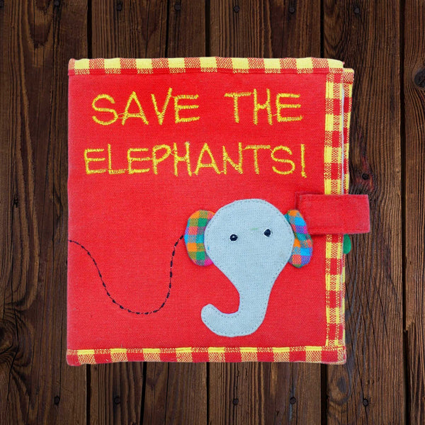 Fabric Kids' Book - Save the Elephants (w)