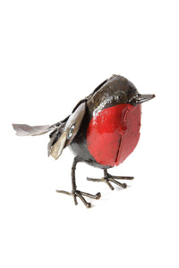 Small Recycled Metal Robin Sculpture