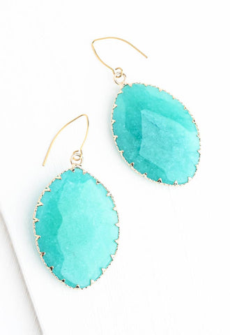 Radiant Light Crystal Earrings in Aqua