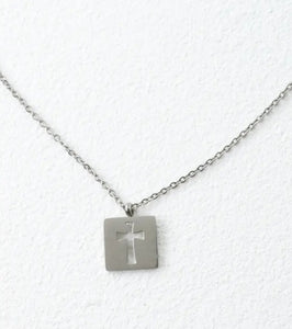 Axis Silver Cross Necklace