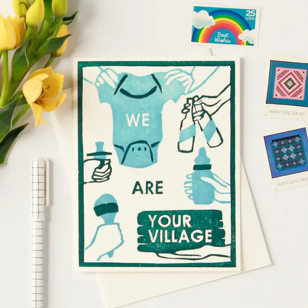 We Are Your Village New Baby Card