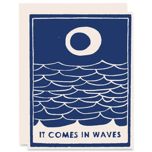 Comes In Waves Sympathy Card - Navy