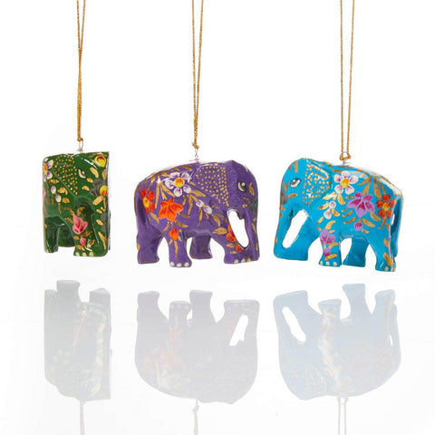 Colorful Kashmiri Elephant Ornament