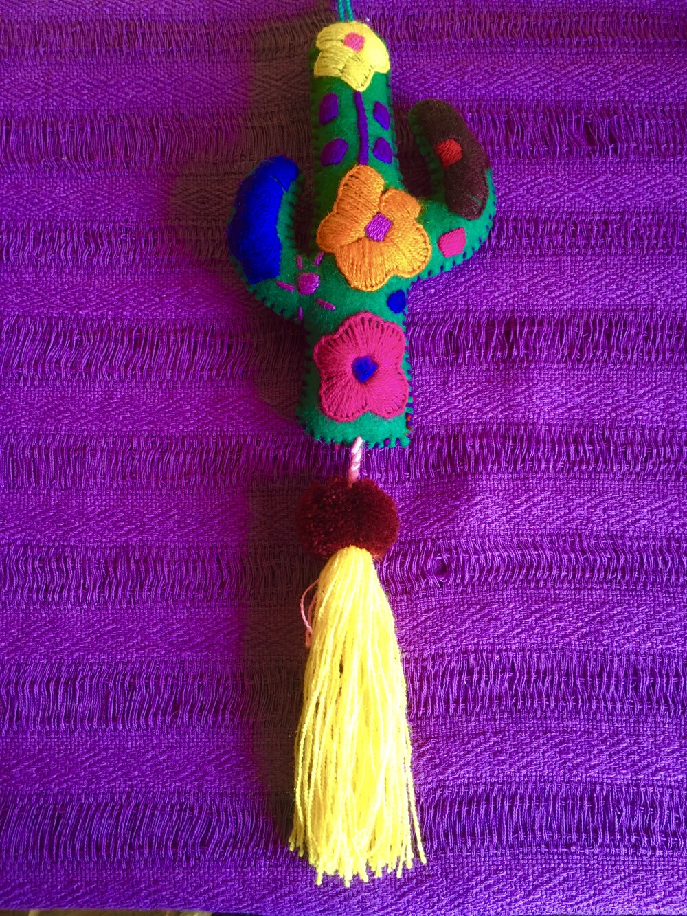 Hand-Embroidered Felt Cactus