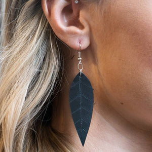 Leather Feather Earring