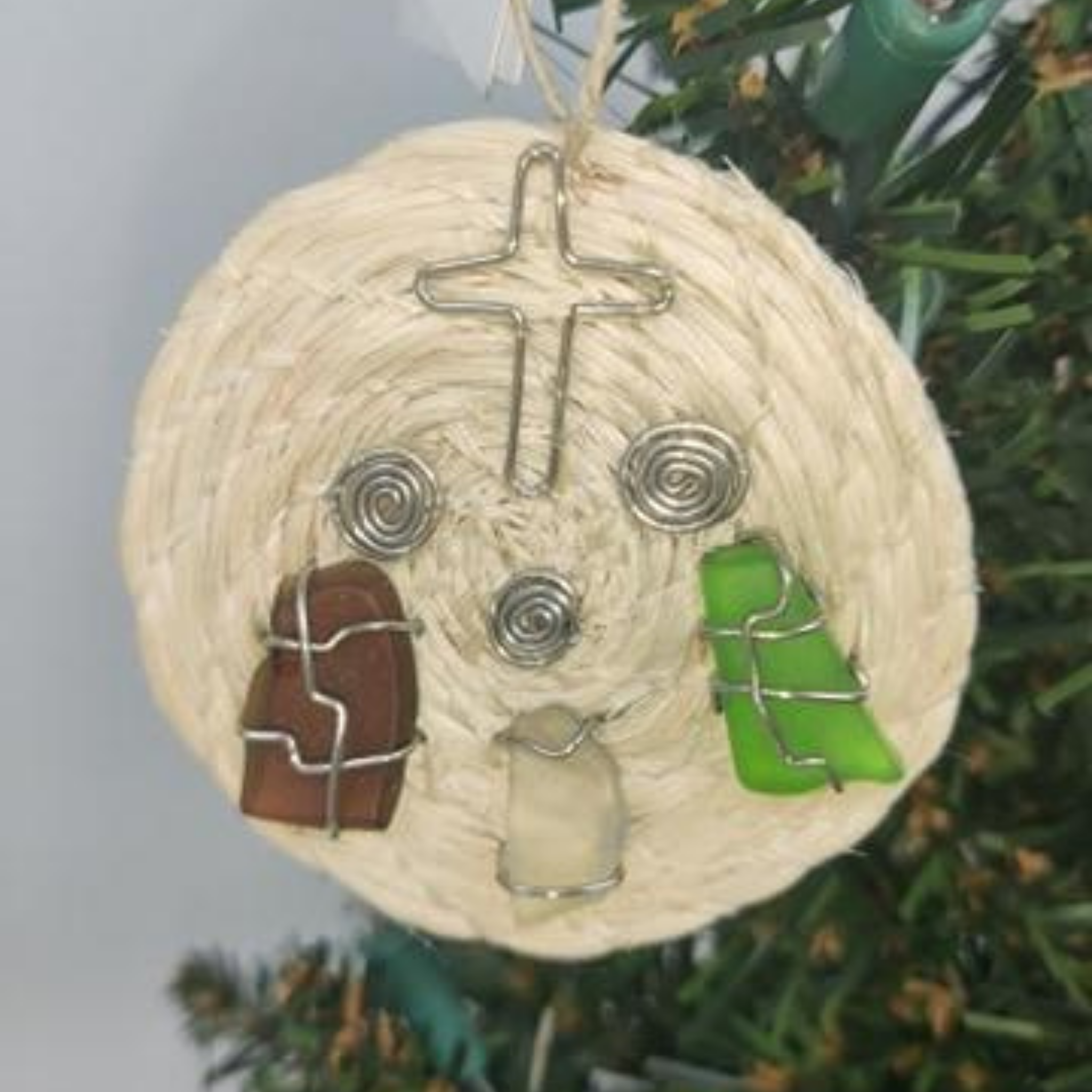 Seaglass Nativity Ornament