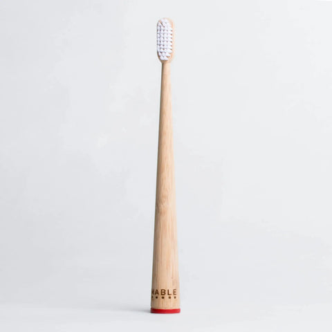 Adult Soft Red - Bamboo Toothbrush - Wholesale Single Unit