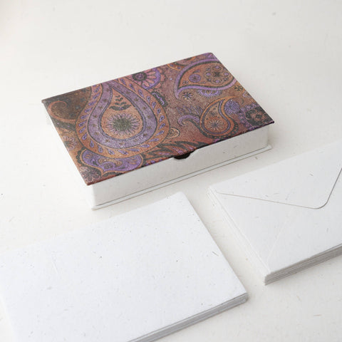 Boxed Stationery Set Paisley Red (w)