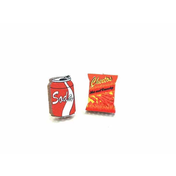 Cheetos & Soda Stud Earrings