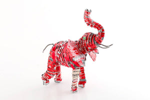 African Upcycled-Tin Elephant: Coke