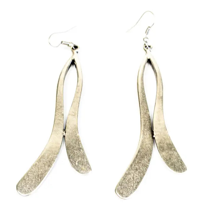 "Dancing Bars" Silver Plated Earrings