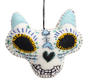 Skeleton Cat Felt Ornament