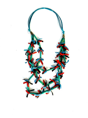 Turqouise leather necklace