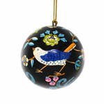 Birds & Flowers Ornament Black