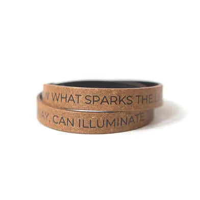 Illuminate the World Leather Wrap Bracelet