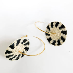 Iraca Hand-Woven Sol Disk Earrings