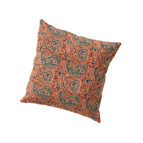 Paisley & Lotus Kalamkari Reversible Pillow