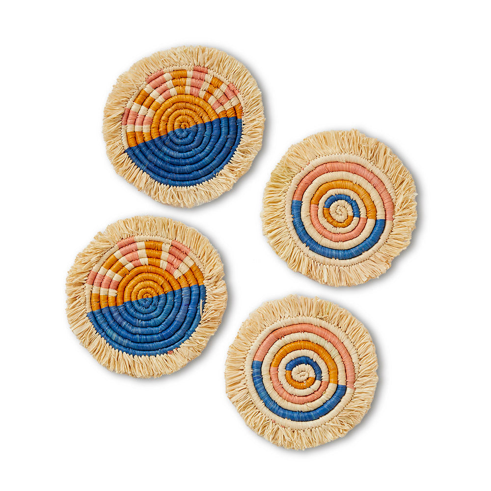 Seaside Raffia Coasters - Set of 4